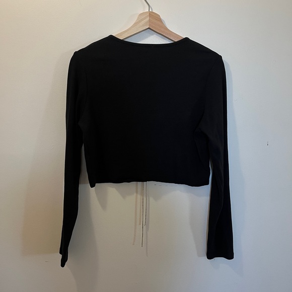 Garage Rhinestone Lace up Cardigan - Picture 2 of 4